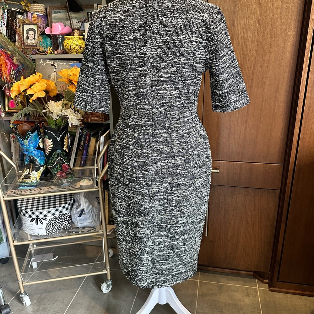 Banana Republic Marled Knit Sheath Midi Dress Zipper Slit Size 6 - Picture 6 of 9